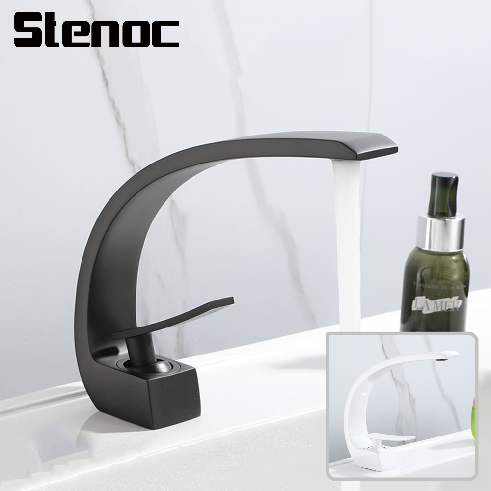 Silicone Tap Washer - Черный/белый изогнутый дизайн Смесители для раковины